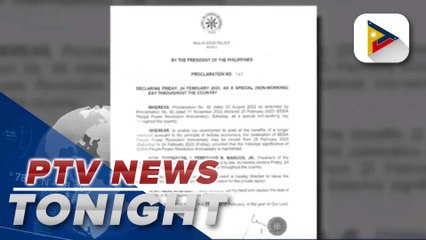 Feb. 24 declared as special non-working day