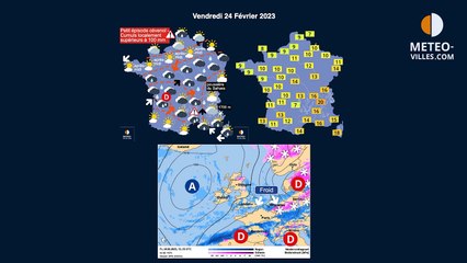 prévisions météo villes du vendredi 24 février 2023