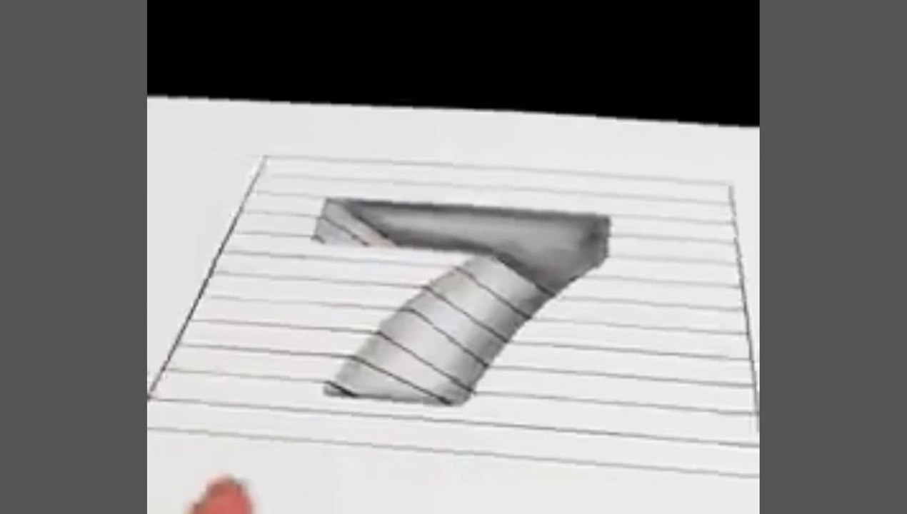 How to draw 3d Letter 7 Pencil Sketch Art | Dailymotion top trending video 2023