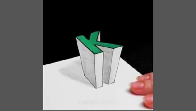 How to draw 3d Alphabet Letter K tutorial | pencil sketch Art Drawing | Dailymotion Top Trending Video 2023
