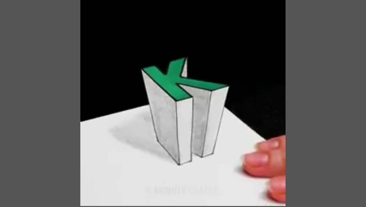 How to draw 3d Alphabet Letter K tutorial | pencil sketch Art Drawing | Dailymotion Top Trending Video 2023