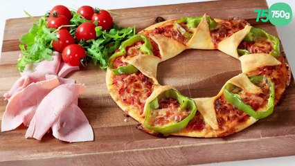 Pizza soleil aux poivrons, jambon et mozza