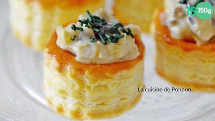 Mini zakouski feuilleté de duxelles de champignons des bois et spiruline