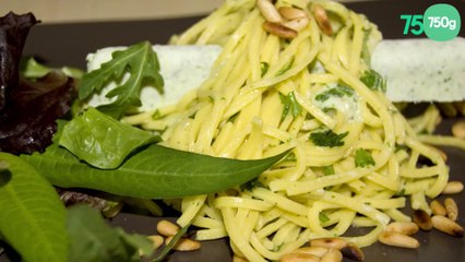 Glaçons de pesto du jardin, pâtes