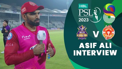 Asif Ali Interview | Quetta Gladiators vs Islamabad United | Match 13 | HBL PSL 8 | MI2T