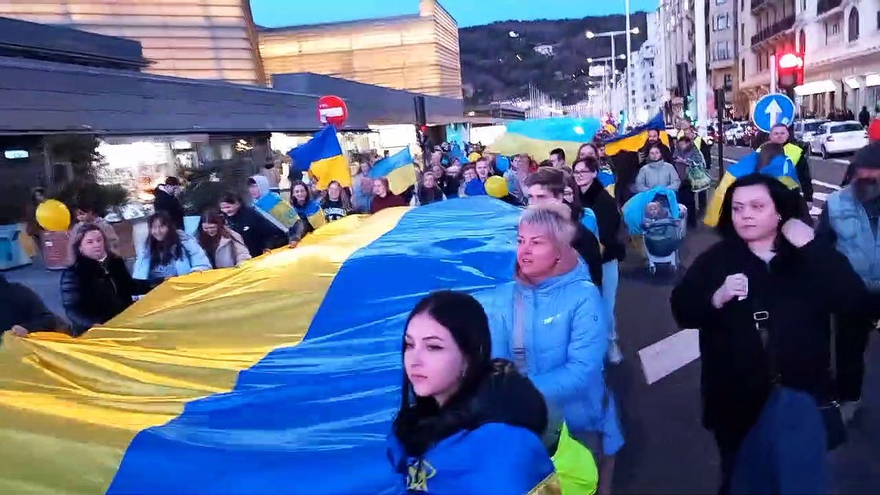 Manifestación por un año de guerra en Ucrania