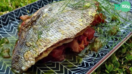 Filet de dorade à la tomate et sauce basilic