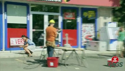 Saw Blade Flies Into Car