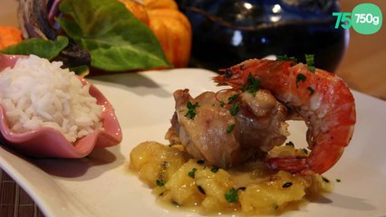 Rencontre improbable - Lapin et Gambas aux saveurs des îles.
