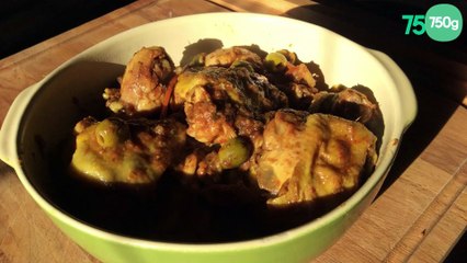 Poulet au colombo et aux olives