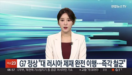 G7 정상 "대 러시아 제재 완전 이행…즉각 철군"
