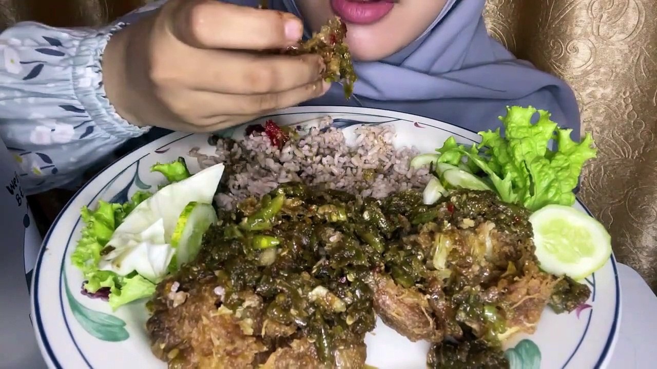 ASMR CHICKEN GEPREK CHILI IJOOOO, IT'S HOT