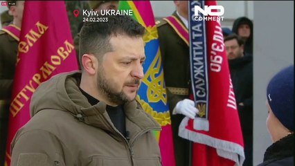 شاهد: "عام الألم والحزن والإيمان والوحدة".. كلمات زيلينسكي في الذكرى الأولى لغزو أوكرانيا