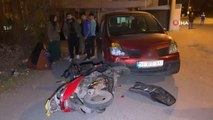 Otomobille motosiklet kafa kafaya çarpıştı: Motosiklet sürücüsü yaralandı