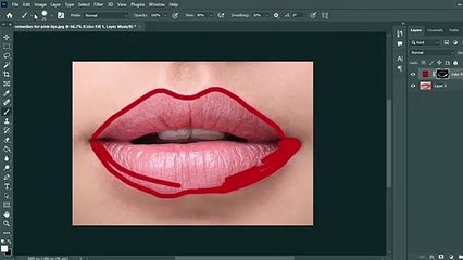 How to Apply Red lipstick in Photoshop