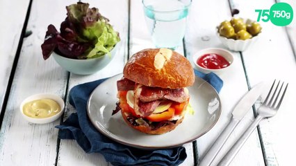 Bretzel burger au magret de canard