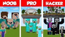Minecraft NOOB vs PRO vs HACKER FAMILY STATUE HOUSE BUILD CHALLENGE in Minecraft  Animation