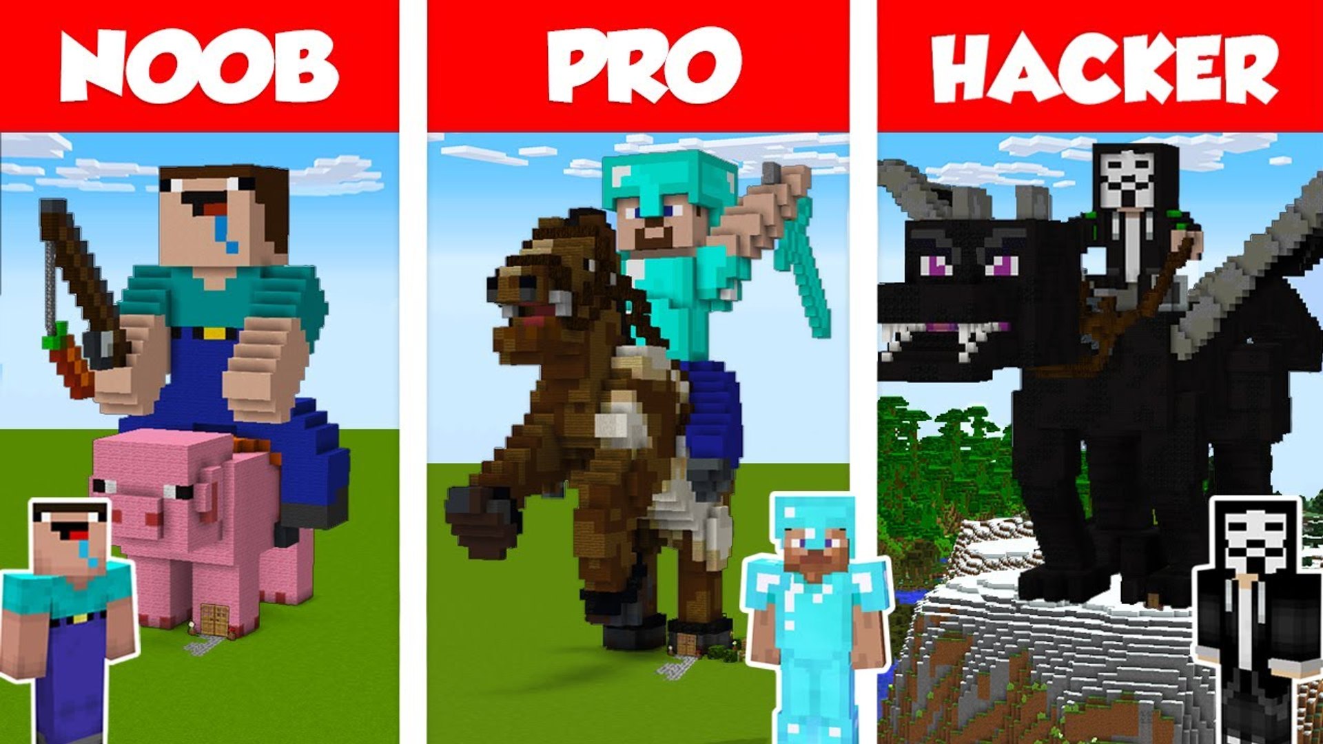 Minecraft NOOB vs PRO vs HACKER : FAMILY HOUSE CHALLENGE in minecraft /  Animation 