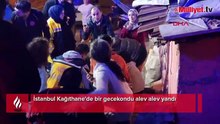 Kağıthane'de bir gecekondu alev alev yandı