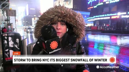 The first significant snow in quite a while has begun in the Big Apple