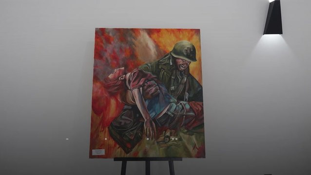 Bucha artist selling paintings of Russian atrocities she saw hiding in basement
