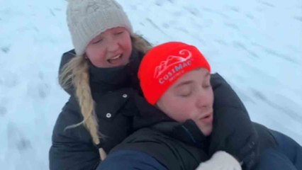 Couple in fits, awe & fear during a fast-paced sledding adventure in Ireland