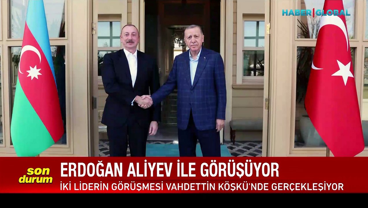 Cumhurbaşkanı Erdoğan ile Azerbaycan Cumhurbaşkanı Aliyev Vahdettin Köşkü'nde görüşüyor