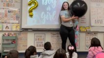 Awesome teacher shares her gender reveal with students