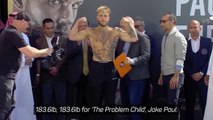 Tommy Fury shoves Jake Paul in fiery weigh-in