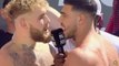 Tommy Fury and Jake Paul forced apart as pre-fight weigh-in gets heated