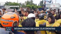Ratusan Pengemudi Ojek Daring  Demonstrasi Gedung DPRD Sulawesi Selatan.