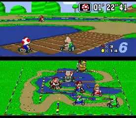 Super Mario Kart online multiplayer - snes