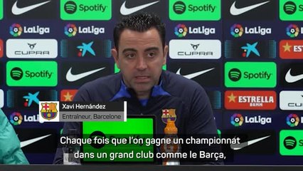 Barcelone - Xavi : "Le double Coupe-championnat, ce serait une très belle saison"