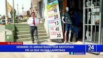 El Agustino: hombre es arrastrado por mototaxi donde huían mujeres que intentaron robarle