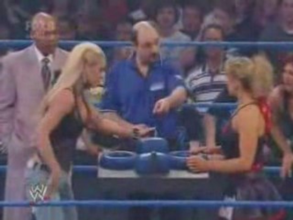 Smackdown 3/21/08 part 2 Diva Arm Wrestling Challenge
