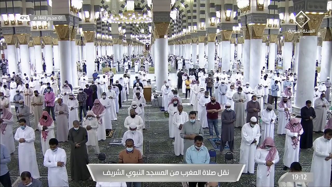 صلاة المغرب من المسجد النبوي الشريف بـ #المدينة_المنورة  -  الاثنين 14430101هـ