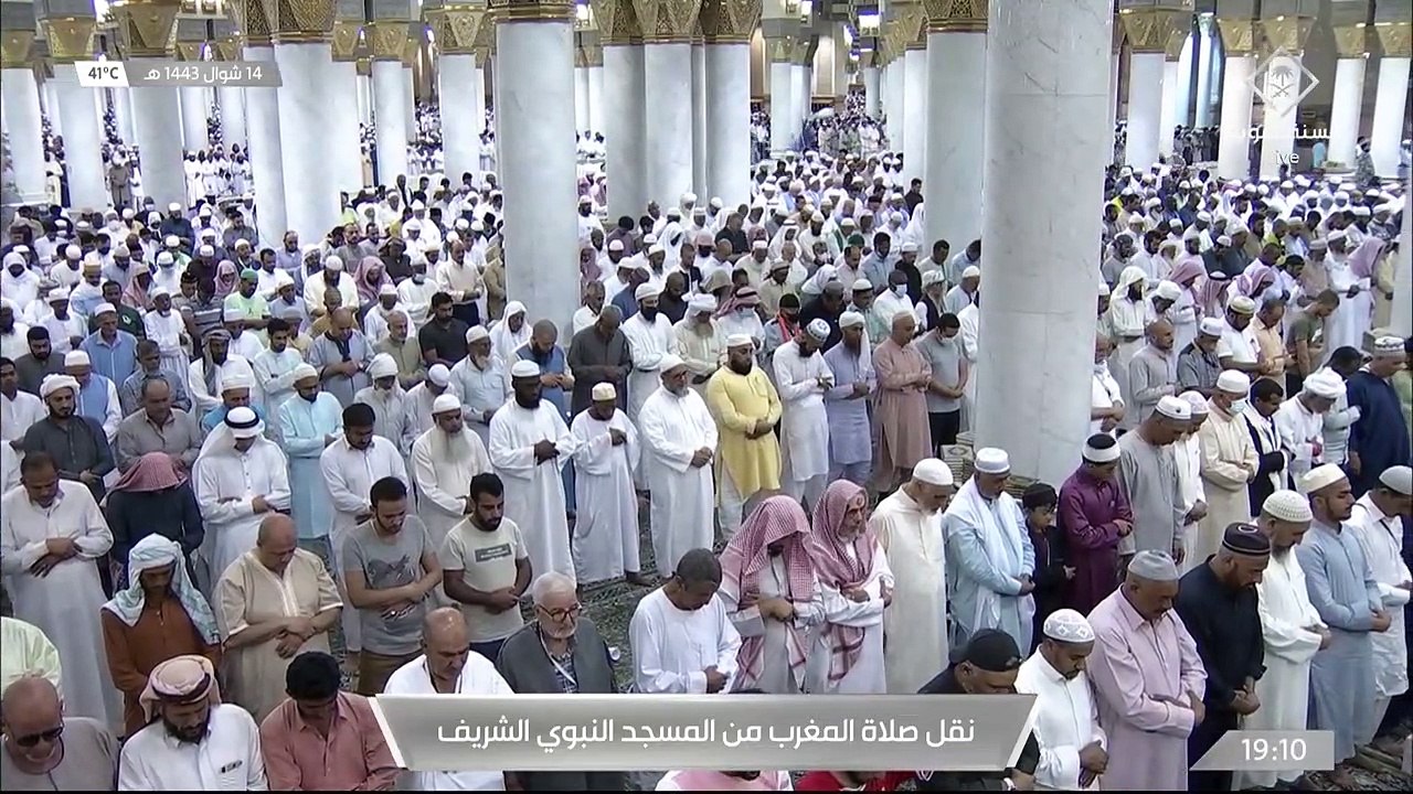 صلاة المغرب من المسجد النبوي الشريف بـ #المدينة_المنورة - الأحد 14431014هـ