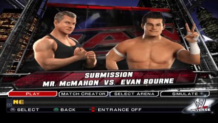 WWE SmackDown vs Raw 2011 Mr. McMahon vs Evan Bourne