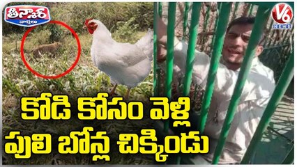 Man Traps Himself In Leopard cage While Stealing Hen  Uttar Pradesh  V6 Teenmaar-JfCw6SjGvM8-720p-1654694318529