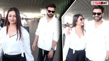 Actress Divyanka Tripathi Spotted At Airport With Husband Vivek Dahiya For Traveling to Dubai