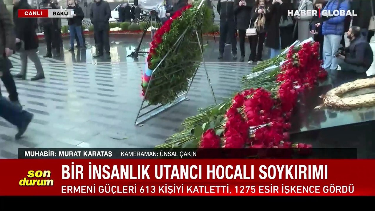 Hocalı Soykırımı 31. yılında anılıyor: Haber Global ekibi Bakü'de Hocalı Soykırımı Anıtı'nda