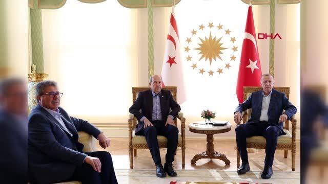 CUMHURBAŞKANI ERDOĞAN, KKTC CUMHURBAŞKANI VE BAŞBAKANINI KABUL ETTİ