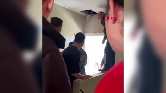 İSTANBUL-ZEYTİNBURNU'NDA HIRSIZLIK ŞÜPHELİLERİ ÇATIDA YAKALANDI, O ANLAR KAMERADA