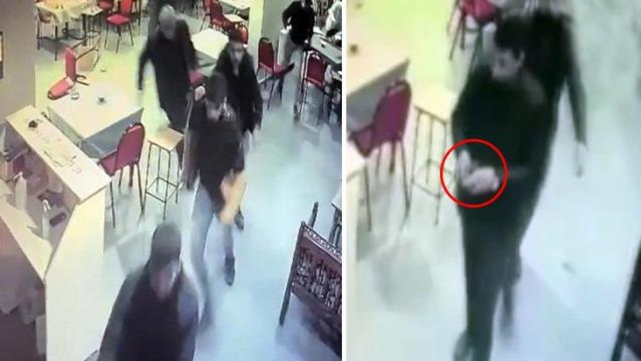 Başı dönen adam deprem oluyor sandı, kıraathaneyi birbirine kattı! Anbean kamerada