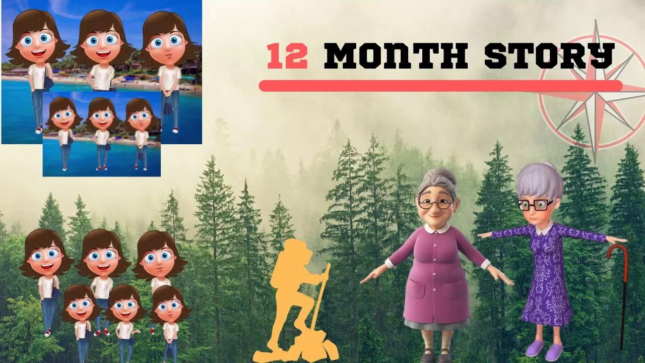 Mountain cartoon twelve month story in hindi urdu |  moral cartoon story