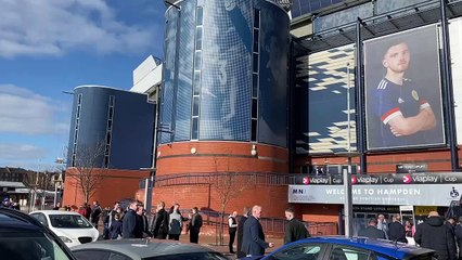 Atmosphere building outside Hampden Park ahead of Viaplay League Cup final