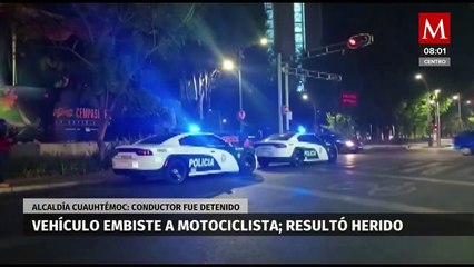 Vehículo choca contra motociclista en Paseo de la Reforma, en CdMx