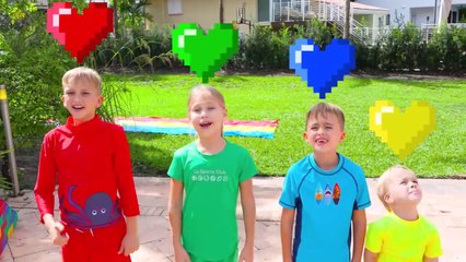 Vlad and Niki Four Colors Water Balloons Challenge