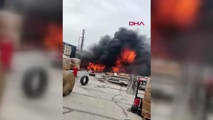 BAŞAKŞEHİR'DE KUMAŞ FABRİKASINDA YANGIN