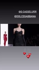 Deva Cassel a présenté une magnifique robe noire moulante et transparente façon corset, en mode femme fatale